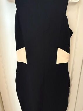 Narciso Rodriguez Black Midi Dress with Cream Accents